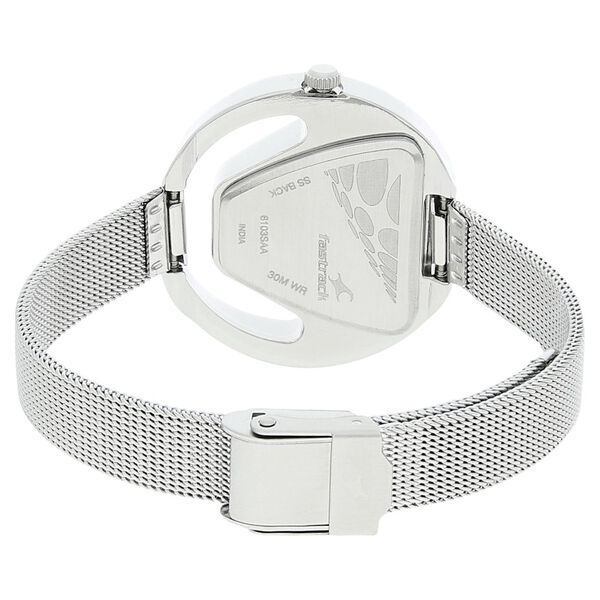 Fastrack Quartz Analog Purple Dial Stainless Steel Strap Watch for Girls - image number 3
