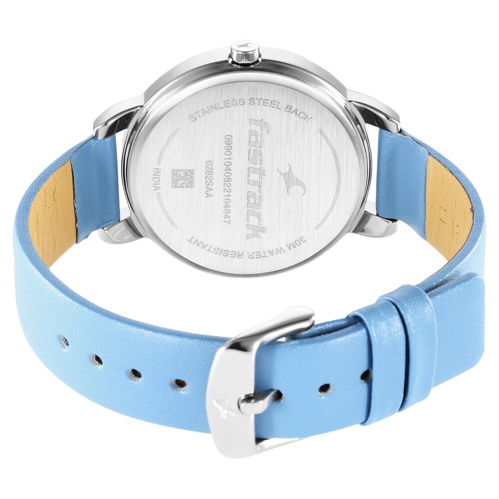 Fastrack blue leather analog watch top