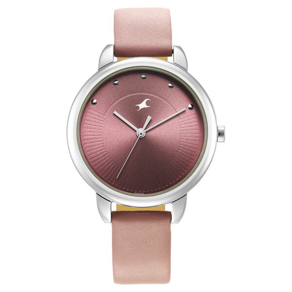 Fastrack Stunners Quartz Analog Purple Dial Leather Strap Watch for Girls - image number 1