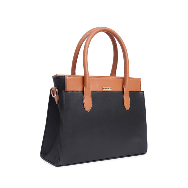 Fastrack Structured Satchel for Women | Stylish Everyday Satchel for Girls, Ladies, Women | Spacious Bag Made of High Quality Faux Leather (Black) - image number 1