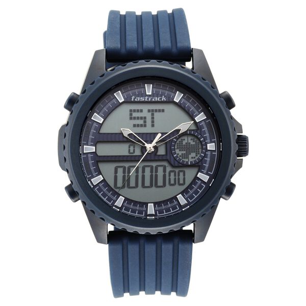 Fastrack Streetwear Quartz Analog Digital Blue Dial PU Strap Watch for Guys - image number 1