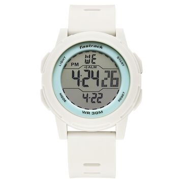 Fastrack Streetstyle Digital Dial Beige Polyether Strap Watch For Unisex