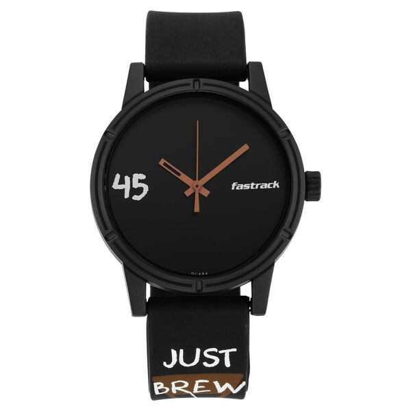Fastrack Tees Quartz Analog Black Dial Silicone Strap Watch for Guys - image number 1