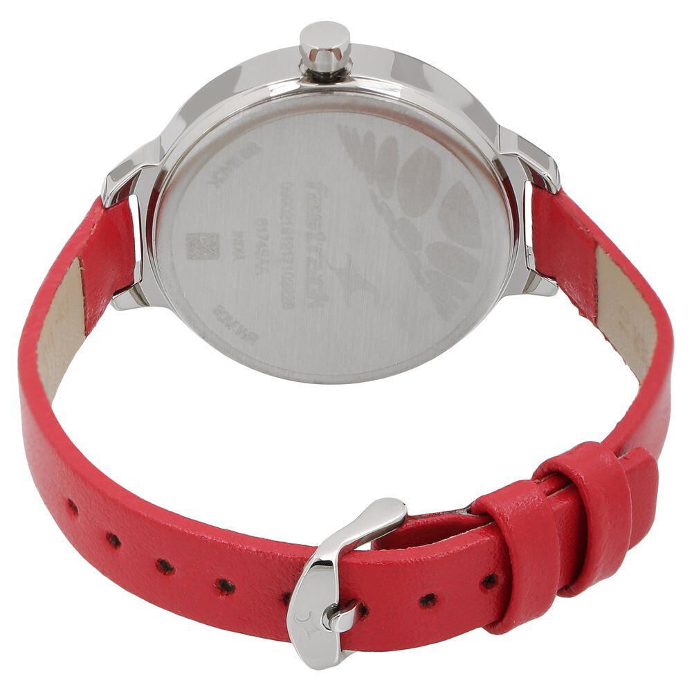 Buy Online Fastrack Varsity Quartz Analog Blue Dial Leather Strap