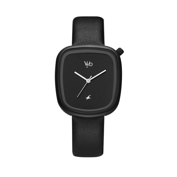 Fastrack Vyb Prodigy Quartz Analog Black Dial Leather Strap Watch for Girls - image number 0