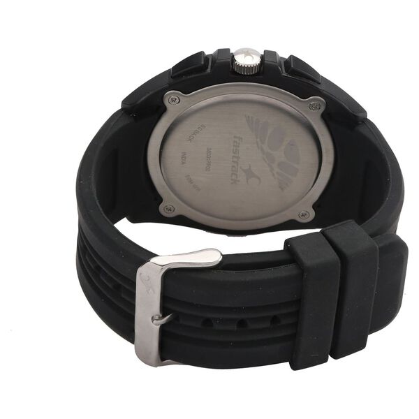 Fastrack Quartz Chronograph Black Dial Plastic Strap Watch for Guys - image number 2