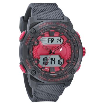 Fastrack Streetwear Red Dial with Black Colour Strap Watch for Guys