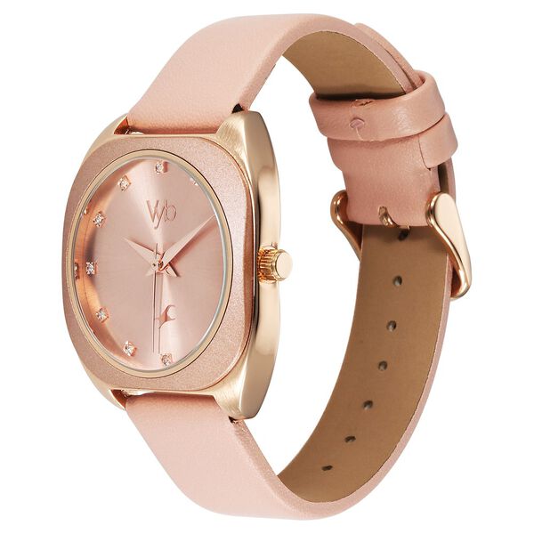 Vyb Muse By Fastrack Quartz Analog Pink Dial Leather Strap Watch For Girls - image number 3