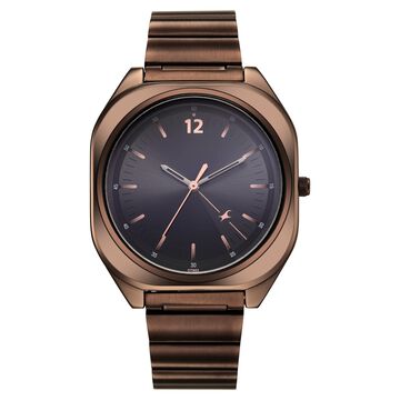 Fastrack 9 to Fine Analog with Black Dial Metal Strap Watch for Guys
