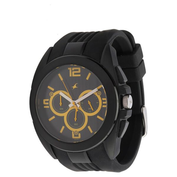 Fastrack Quartz Chronograph Black Dial Plastic Strap Watch for Guys - image number 1
