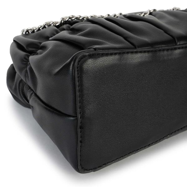 Gathered faux leather satchel - image number 9