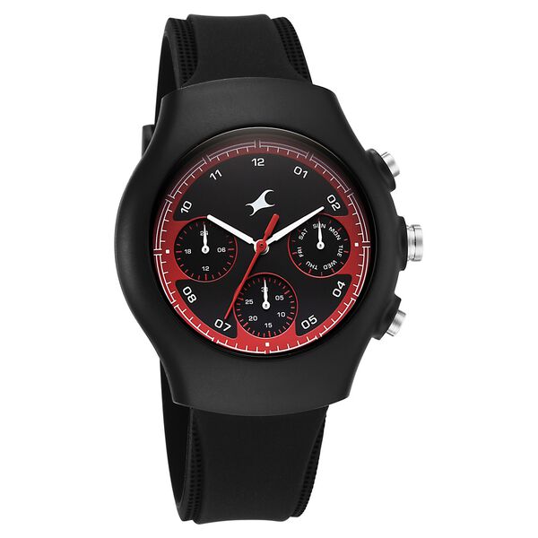 Fastrack Hype Multifunction with Black dial Black Silicon Strap watch for Guys - image number 1