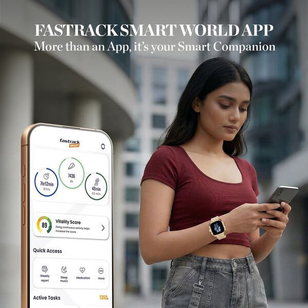 Fastrack Ryz Women Smartwatch with 1.72" Super Ultra VU Display, Dynamic 60Hz Refresh Rate, Functional Crown, AI Voice - image number 5