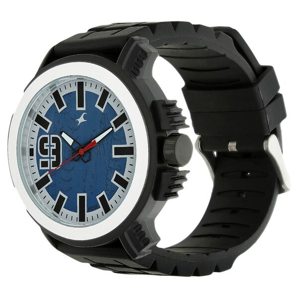 Fastrack Quartz Analog Blue Dial Leather Strap Watch for Guys - image number 1