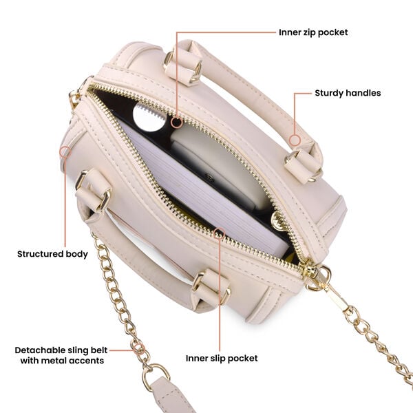 Fastrack HeartPop Handheld Sling, Made with High-Quality Faux Leather, Versatile and Durable Design, Gold Metal Accents, Detachable Sling Strap - image number 8
