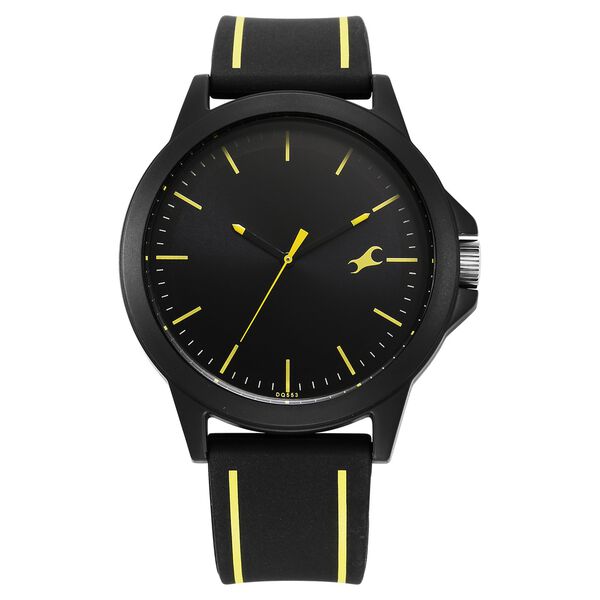 Fastrack Tees Urbanique Quartz Analog Black Dial Silicon Strap Watch For Guys - image number 0