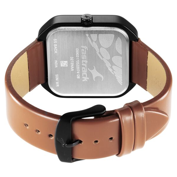Fastrack After Dark Grey Dial Leather Strap Watch for Guys - image number 5
