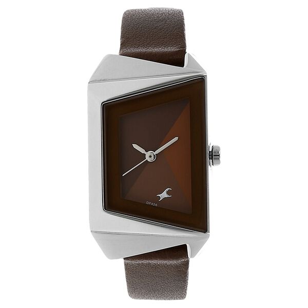 Fastrack Quartz Analog Brown Dial Leather Strap Watch for Girls - image number 0