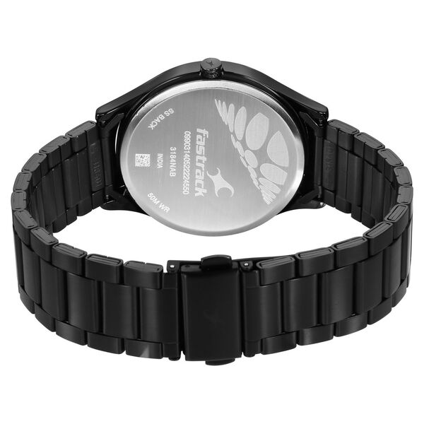Fastrack Style Up Quartz Analog Black Dial Stainless Steel Strap Watch for Guys - image number 5