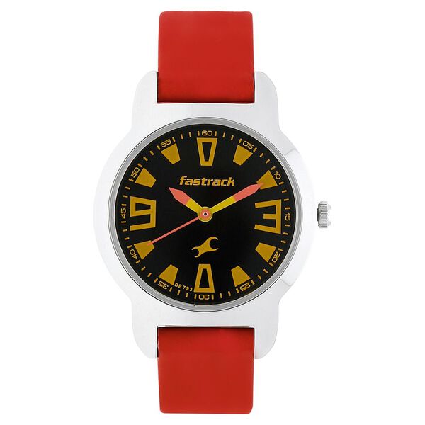 Fastrack Quartz Analog Black Dial Leather Strap Watch for Girls - image number 0