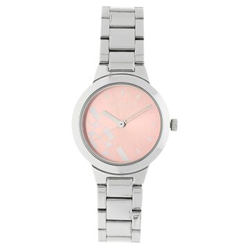 Fastrack Quartz Analog Pink Dial Stainless Steel Strap Watch for Girls