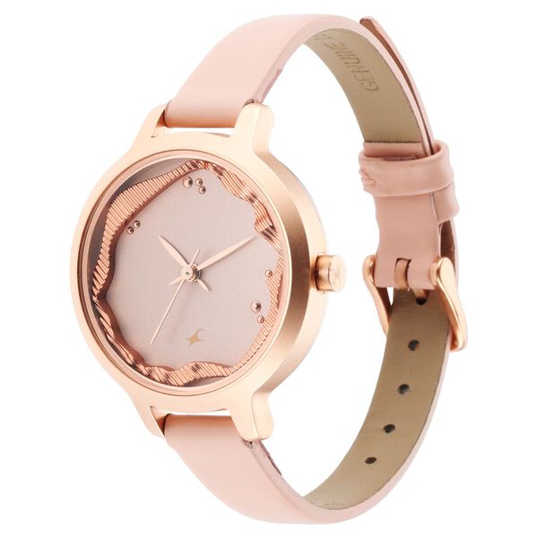 Fastrack Uptown Retreat Quartz Analog Pink Dial Leather Strap Watch for Girls - image number 3