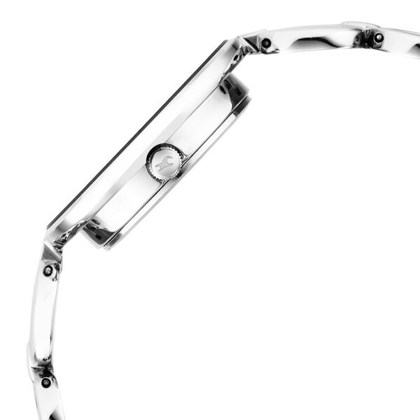 Fastrack Glitch Quartz Analog Silver Dial Metal Strap Watch for Girls - image number 3
