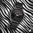 Fastrack Animal Print Quartz Analog with Date Black Dial Stainless Steel Strap Watch for Girls - image number 0