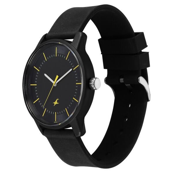 Fastrack Tees Urbanique Quartz Analog Black Dial Silicone Strap watch For Guys - image number 2