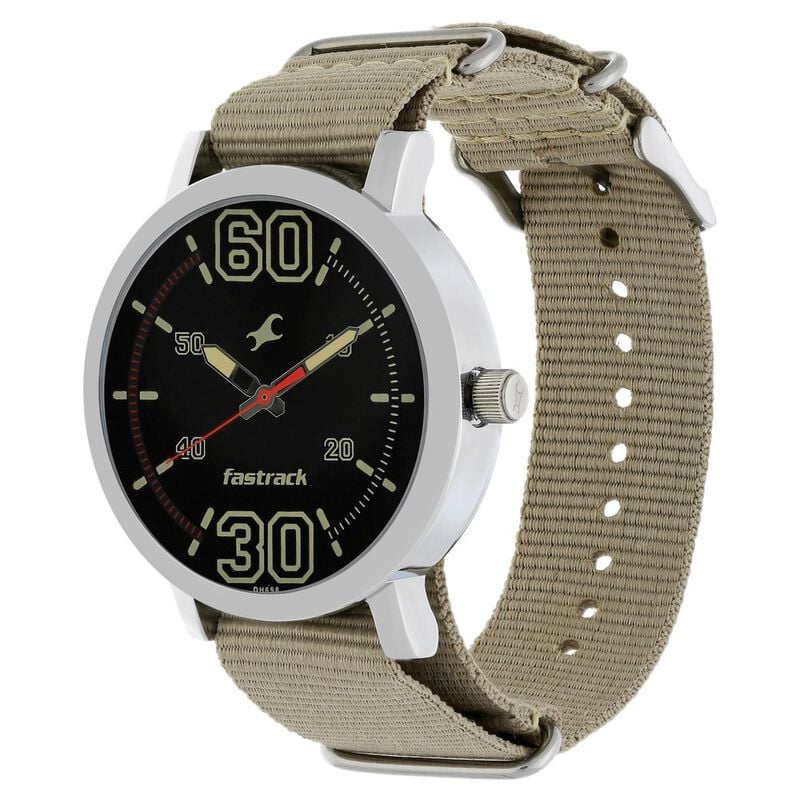 Buy Online Fastrack Fundamentals Quartz Analog Black Dial Plastic - Main Image