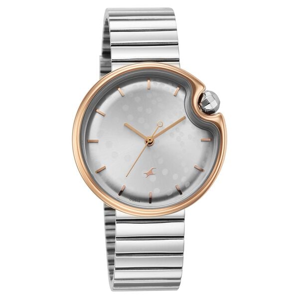 Fastrack Groove Analog with Silver Dial Silver Metal Strap Watch for Girls - image number 1