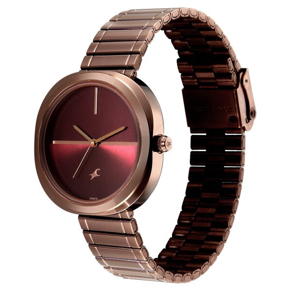 Fastrack 9 to Fine Analog with Brown Dial Metal Strap Watch for Girls - image number 2