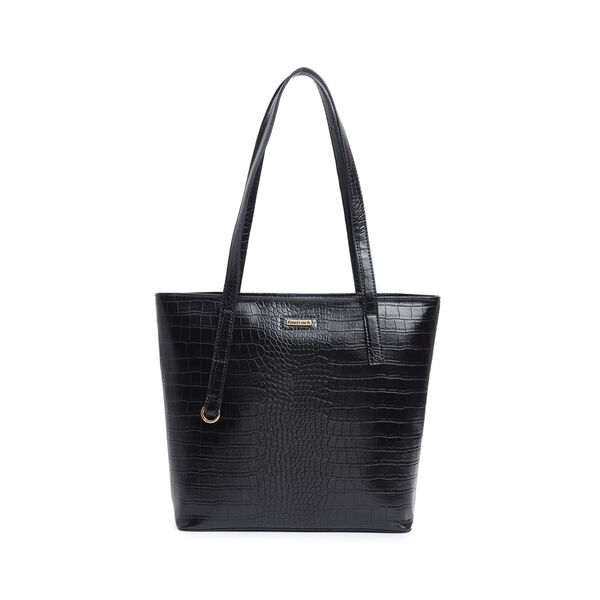 Fastrack Chic Textured Tote Bag for Women | Stylish Bag for Ladies, Women, Girls | Casual Spacious Tote Bag Made of High-Quality Faux Leather (Black) - image number 0