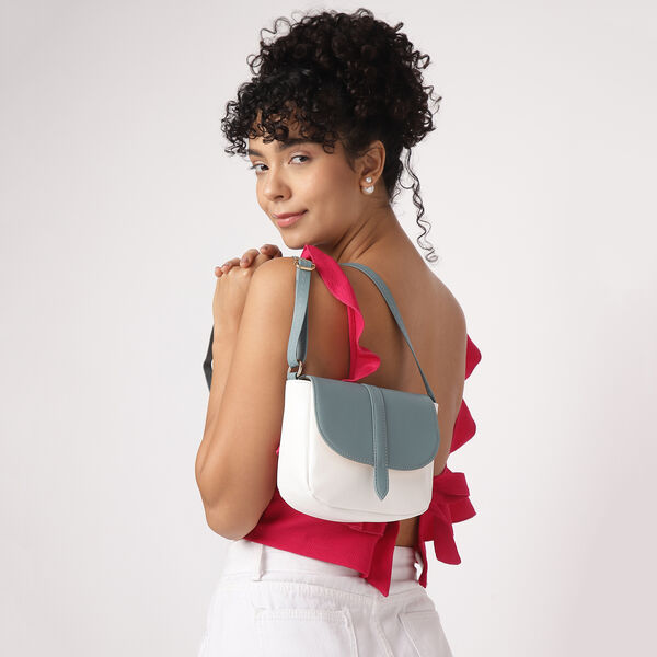 Fastrack Classic Sling Bag for Women | Stylish Crossbody Bag for Girls, Ladies, Women | Spacious, Two-Toned Bag Made of High Quality Faux Leather (White) - image number 7