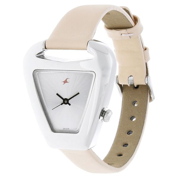 Fastrack Quartz Analog Silver Dial Leather Strap Watch for Girls - image number 1