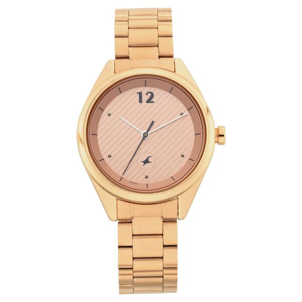 Fastrack Quartz Analog Rose Gold Dial Stainless Steel Strap Watch for Girls - image number 1