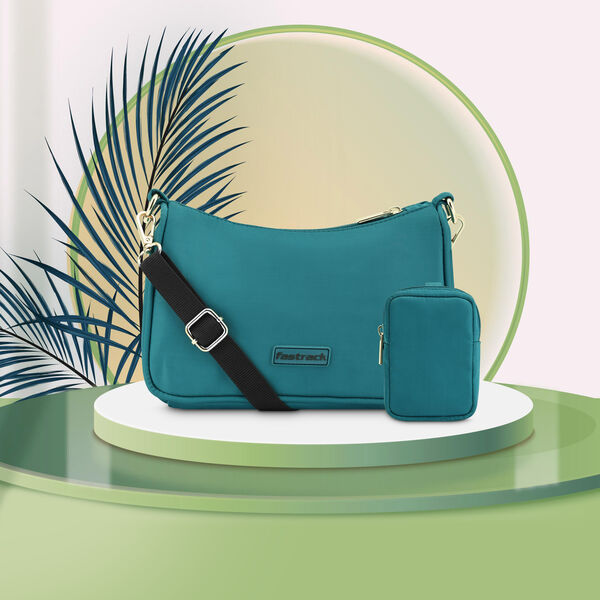 Fastrack Teal Blue Crossbody Sling Bag for Girls - image number 0