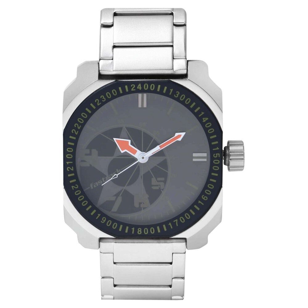 Buy Online Fastrack Quartz Analog Black Dial Stainless Steel Strap Watch for Guys ne3083sm01 Fastrack