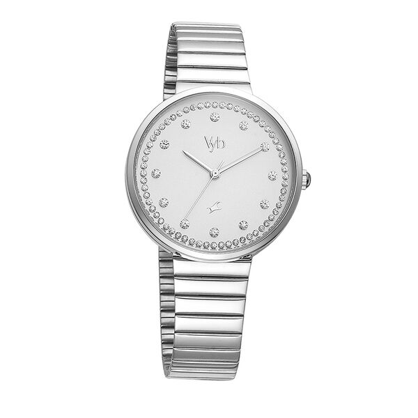 Fastrack Vyb Mirage Quartz Analog Silver Dial Stainless Steel Strap Watch for Girls - image number 1