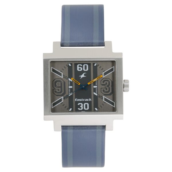 Fastrack Varsity Quartz Analog Grey Dial Leather Strap Watch for Guys - image number 0