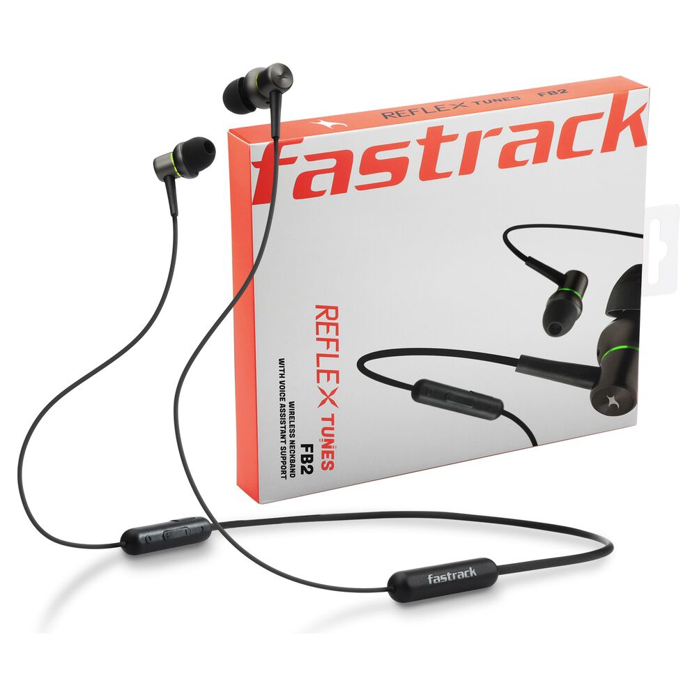 Reflex Tunes Behind the Neck Black Wireless Earphones