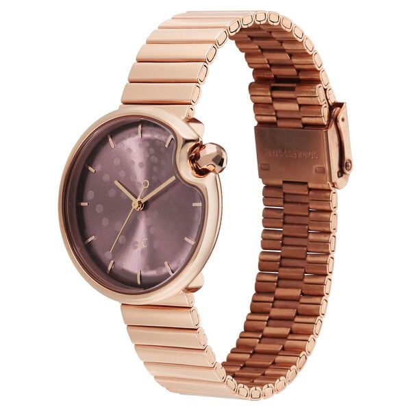 Fastrack Groove Analog with Dusty Purple Dial Rose Gold Metal Strap Watch for Girls - image number 2
