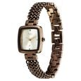 Fastrack Vyb Showstopper Quartz Analog Golden Dial Brown Metal Strap Watch For Girls - image number 3