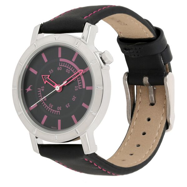 Fastrack Quartz Analog Black Dial Leather Strap Watch for Girls - image number 1