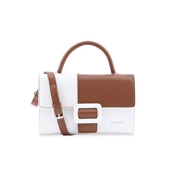 Fastrack Snap and Style Satchel in White and  Tan - image number 1