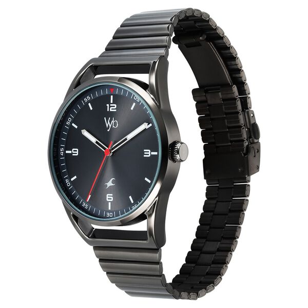 Fastrack Vyb Horizon Quartz Analog Grey Dial Grey Metal Strap Watch For Guys - image number 3