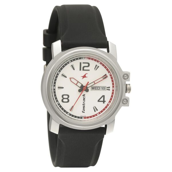 Fastrack Quartz Analog White Dial Plastic Strap Watch for Guys - image number 0