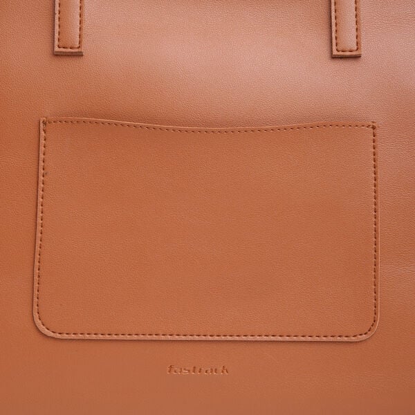 Fastrack Chic Spacious Laptop Tote Bag for Women | Stylish Casual Bag for Ladies, Women, Girls | College, Work Bag Made of High-Quality Faux Leather (Tan) - image number 8