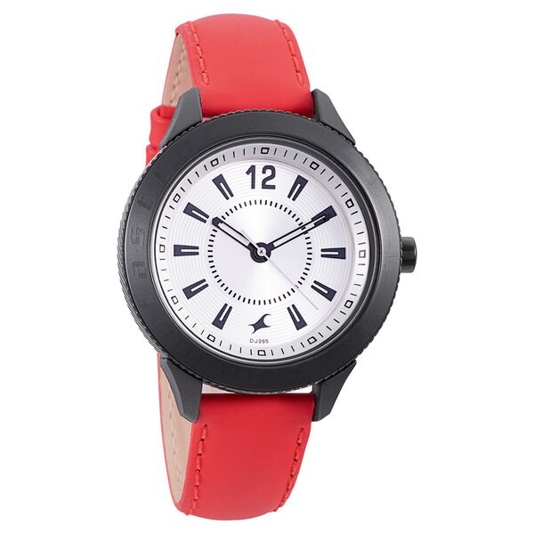 Fastrack Modular Quartz Analog Silver Dial Leather Strap Watch for Girls - image number 0