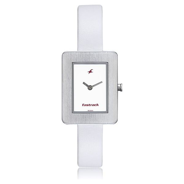 Fastrack Quartz Analog White Dial Leather Strap Watch for Girls - image number 0